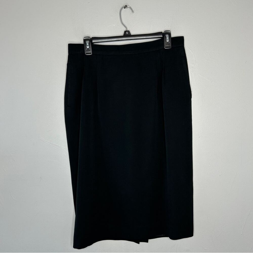 BURBERRY Vintage Black Wool Pencil Skirt Womens Size 14 Professional Career Work